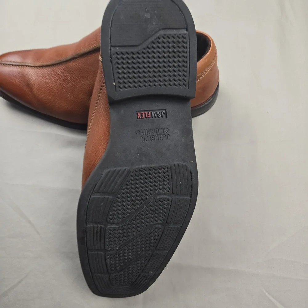 Johnston & Murphy Mens Brown Leather Slip‎ On Loafers 20-5910 Size 10.5 M Brazil